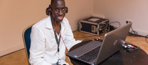 Michael, one of our Learning Disability customers DJing