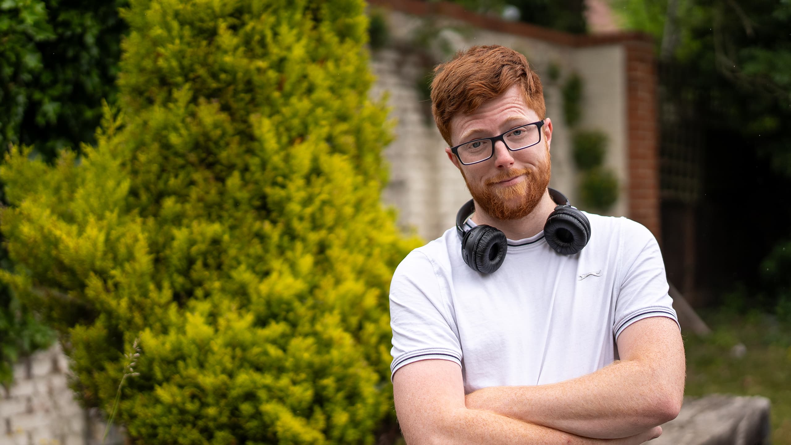 Young person with headphones