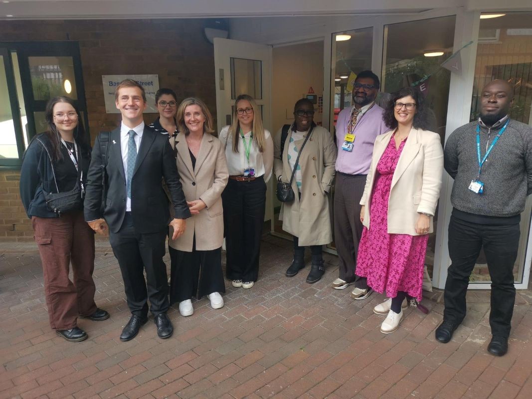 A line up of MPs standing in front of the Barnsley Street Neighbourhood Mental Health Centre.